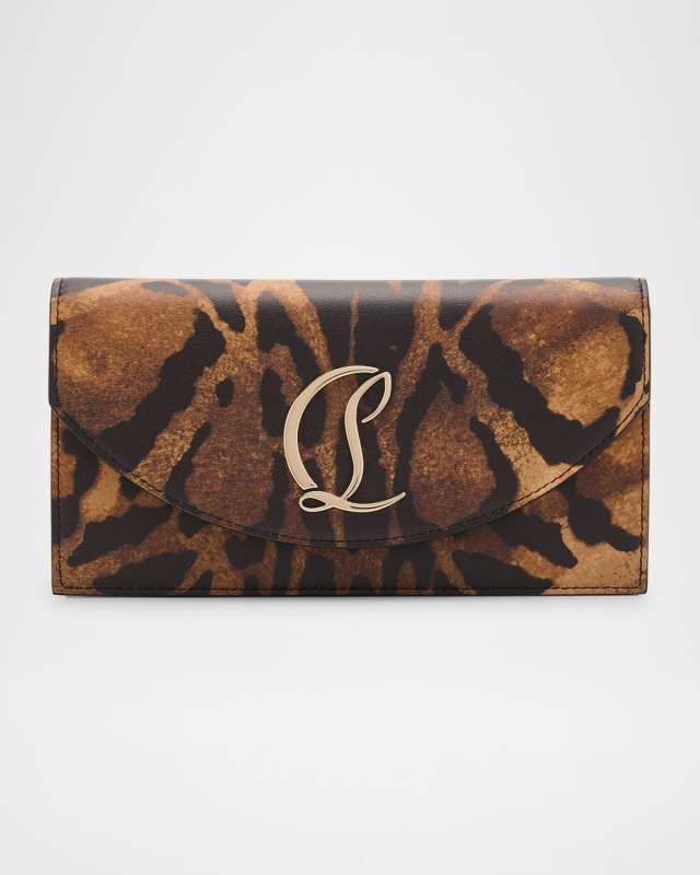 Loubi54 Clutch Bag in Bengali-Print Leather